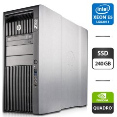Робоча станція HP Z820 Workstation Tower / 2x Intel Xeon E5-2658 v2 (10 (20) ядер по 2.4 - 3.0 GHz) / 64 GB DDR3 / 240 GB SSD / nVidia Quadro K2200, 4 GB GDDR5, 128-bit / DVD-ROM 