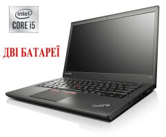 Ультрабук Lenovo Thinkpad T450s / 14'' (1920x1080) IPS Touch / Intel Core i7-5600U (2 (4) ядра по 2.6 - 3.2 GHz) / 8 GB DDR3 / 256 GB SSD / Intel HD Graphics 5500 / дві батареї