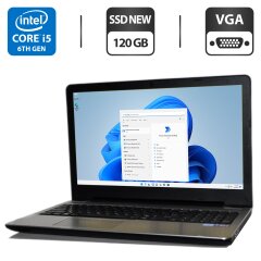 Ноутбук Pegatron D15S PlaidBook / 15.6" (1366x768) TN / Intel Core i5-6200U (2 (4) ядра по 2.3 - 2.8 GHz) / 8 GB DDR3 / 120 GB SSD NEW / Intel HD Graphics 520 / WebCam / АКБ NEW