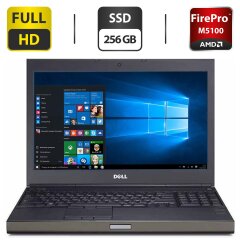 Мобильная рабочая станция Dell Precision M4800 / 15.6" (1920x1080) TN / Intel Core i7-4800MQ (4 (8) ядра по 2.7 - 3.7 GHz) / 12 GB DDR3 / 256 GB SSD / AMD FirePro M5100, 2 GB GDDR5, 128-bit / WebCam / HDMI