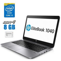 Ноутбук HP EliteBook Folio 1040 G3 / 14" (1920x1080) IPS / Intel Core i5-6200U (2 (4) ядра по 2.3 - 2.8 GHz) / 8 GB DDR4 / 240 GB SSD M.2 / Intel HD Graphics 520 / WebCam / HDMI
