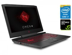 Игровой ноутбук HP Omen 17-an132ng / 17.3" (1920x1080) IPS / Intel Core i5-8300H (4 (8) ядра по 2.3 - 4.0 GHz) / 16 GB DDR4 / 128 GB SSD + 1000 GB HDD / nVidia GeForce GTX 1060, 6 GB GDDR5, 192-bit / WebCam / Win 11