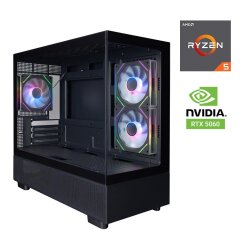 Игровой ПК 1stPlayer Mi5 A-BK-2F7R-1F7 Black Tower / AMD Ryzen 5 8400F (6 (12) ядер по 4.2 - 4.7 GHz) / 32 GB DDR5 / 1000 GB SSD M.2 / nVidia GeForce RTX 5060, 8 GB GDDR7, 128-bit / 500W 