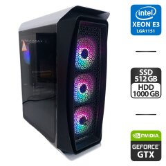 Игровой ПК AeroCool Aero One Frost Tower / Intel Xeon E3-1230 v6 (аналог i7-7700) (4 (8) ядра по 3.5 - 3.9 GHz) / 32 GB DDR4 / 512 GB SSD M.2 + 1000 GB HDD / nVidia GeForce GTX 1060, 6 GB GDDR5, 192-bit / 600W + Кабели DVI и питания