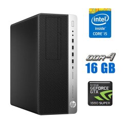 Ігровий ПК HP EliteDesk 800 G3 Tower / Intel Core i5-6500 (4 ядра по 3.2 - 3.6 GHz) / 16 GB DDR4 / 240 GB SSD+500 GB HDD / nVidia GeForce GTX 1660 Super, 6 GB GDDR6, 192-bit