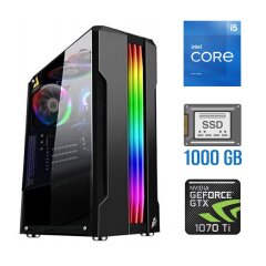 Игровой ПК Tower / Intel Core i5-11400F (6 (12) ядер по 2.6 - 4.4 GHz) / 32 GB DDR4 / 1000 GB SSD / nVidia GeForce GTX 1070 Ti, 8 GB GDDR5, 256-bit