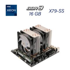 Комплект: материнская плата X79-SS / 2x (ДВА) Intel Xeon E5-2695 v2 (24 (48) ядер по 2.4 - 3.2 GHz) / 16 GB DDR3 / 2x Кулер Cooler Master T400i / Cache Memory 60 MB / Socket LGA2011