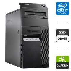 Компьютер Б-класс Lenovo ThinkCentre M83 Tower / Intel Core i7-4770 (4 (8) ядра по 3.4 - 3.9 GHz) / 16 GB DDR3 / 240 GB SSD / nVidia Quadro 600, 1 GB GDDR3, 128-bit / DVD-ROM / 280W