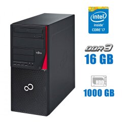Компьютер Fujitsu Esprimo P920 Tower / Intel Core i7-4790 (4 (8) ядра по 3.6 - 4.0 GHz) / 16 GB DDR3 / 1000 GB HDD / Intel HD Graphics 4600 / DVD-ROM / CardReader / Windows 10