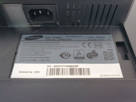 Монитор Samsung S27E650D / 27" (1920х1080) PLS / VGA, DVI, DisplayPort 