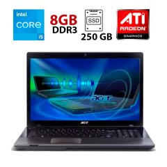 Ноутбук Acer Aspire 7745G / 15.6" (1920x1080) TN / Intel Core i5-450M (2 (4) ядра по 2.4 - 2.66 GHz) / 8 GB DDR3 / 250 GB SSD / ATI Radeon HD 5850, 2 GB DDR3, 128-bit / WebCam
