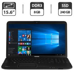 Ноутбук Б-класс Toshiba Satellite Pro C850 / 15.6" (1366x768) TN / Intel Core i5-3230M (2 (4) ядра по 2.6 - 3.2 GHz) / 8 GB DDR3 / 240 GB SSD / Intel HD Graphics 4000 / WebCam / HDMI