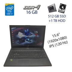 Игровой ноутбук Б класс Asus ROG GU501G / 15.6" (1920х1080) IPS (120 Hz) / Intel Core i7-8750H (6 (12) ядра по 2.2 - 4.1 GHz) / 16 GB DDR4 / 512 GB SSD+1 TB HDD / nVidia GeForce GTX 1060, 6 GB GDDR5, 192-bit / WebCam / HDMI