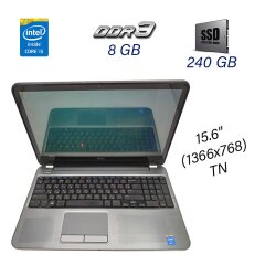 Ноутбук Dell Inspiron 15R-5537 / 15.6" (1366x768) Touch TN / Intel Core i5-4200U (2 (4) ядра по 1.6 - 2.6 GHz) / 8 GB DDR3 / 240 GB SSD / WebCam / DVD-ROM / USB 3.0
