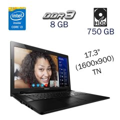 Ноутбук Lenovo G70-80 / 17.3" (1600x900) TN / Intel Core i3-5020U (2 (4) ядра по 2.2 GHz) / 8 GB DDR3 / 750 GB HDD / nVidia GeForce 920M, 2 GB DDR3, 64-bit / WebCam / DVD-ROM