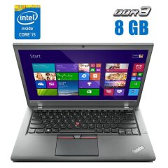 Ноутбук Lenovo ThinkPad T450 / 14" (1366x768) TN / Intel Core i5-5300U (2 (4) ядра по 2.3 - 2.9 GHz) / 8 GB DDR3 / 256 GB SSD / Intel HD Graphics 5500 / WebCam