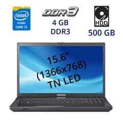 Ноутбук Samsung NP300V5A / 15.6" (1366x768) TN LED / Intel Core i5-2410M (2 (4) ядря по 2.3 GHz) / 4 GB DDR3 / 500 GB HDD / WebCam / DVD-RW / HDMI