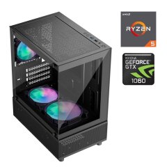 Новый игровой ПК 1stPlayer Mi2 A-BK-2F7R-1F7 FORSAGE Tower / AMD Ryzen 5 5500 (6 (12) ядер по 3.6 - 4.2 GHz) / 16 GB DDR4 / 512 GB SSD M.2 / nVidia GeForce GTX 1060, 6 GB GDDR5, 192-bit