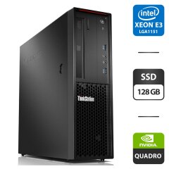 Робоча станція Lenovo ThinkStation P320 SFF / Intel Xeon E3-1245 v6 (аналог i7-7700) (4 (8) ядра по 3.7 - 4.1 GHz) / 32 GB DDR4 / 128 GB SSD / nVidia Quadro P600, 2 GB GDDR5, 128-bit / DVD-ROM