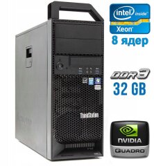 Робоча станція Lenovo ThinkStation S30 Tower / Intel Xeon E5-2670 (8 (16) ядер по 2.6 - 3.3 GHz) / 32 GB DDR3 / 1000 GB HDD / nVidia Quadro 2000, 1 GB GDDR5, 128-bit / 610W / DVI / DisplayPort