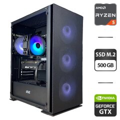 Збірка під замовлення: 2E Gaming Virtus Neo G3301N Tower / AMD Ryzen 5 3600 (6 (12) ядер по 3.6 - 4.2 GHz) / 16 GB DDR4 / 500 GB SSD M.2 / nVidia GeForce GTX 1060, 6 GB GDDR6X, 192-bit / HDMI / 550W