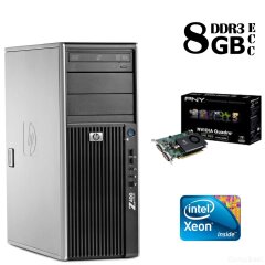 Сервер HP Z400 Tower / Intel&reg; Xeon&reg; W3503 (2 ядра по 2,4 GHz) / 8GB DDR3/ 500 GB HDD / NVIDIA Quadro FX &lrm;380  