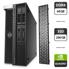 Робоча станція Dell Precision 5820 Tower / Intel Xeon W-2145 (8 (16) ядер по 3.7 - 4.5 GHz) / 64 GB DDR4 / 240 GB SSD / nVidia Quadro P2000, 5 GB GDDR5, 160-bit / DVD-ROM