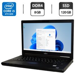 Ноутбук Б-клас Fujitsu LifeBook E546 / 14" (1366x768) TN / Intel Core i5-6200U (2 (4) ядра по 2.3 - 2.8 GHz) / 8 GB DDR4 / 120 GB SSD / Intel HD Graphics 520 / WebCam / Windows 11 Pro