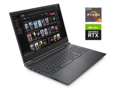 Игровой ноутбук HP Victus 16-e0413no / 16.1" (1920x1080) IPS / AMD Ryzen 5 5600H (6 (12) ядер по 3.3 - 4.2 GHz) / 16 GB DDR4 / 512 GB SSD / nVidia GeForce RTX 3050 Ti, 4 GB GDDR6, 128-bit / WebCam / Win 11 Home
