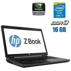 Мобильная рабочая станция Б-класс HP ZBook 17 G1 / 17.3" (1920x1080) TN / Intel Core i7-4700MQ (4 (8) ядра по 2.4 - 3.4 GHz) / 16 GB DDR3 / 480 GB SSD + 500 GB HDD / nVidia Quadro K610M, 1 GB GDDR5, 64-bit / WebCam