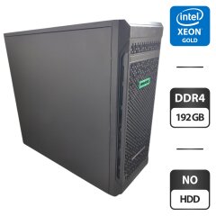 Сервер HP ProLiant ML110 G10 Tower / Intel Xeon Gold 5118 (12 (24) ядер по 2.3 - 3.2 GHz) / 192 GB DDR4 / NO HDD (SATA) 3.5"