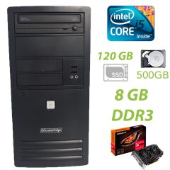 Bluechip Tower / Intel Core i5-3470 (4 ядра по 3.20 - 3.60GHz) / 8GB DDR3 / 120GB SSD new+500GB HDD / Radeon RX560 2GB GDDR5 128 bit / FSP 350W / DVD-RW