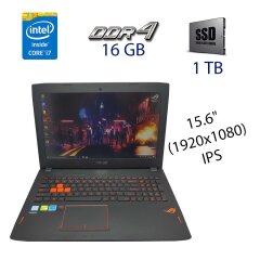 Игровой ноутбук Asus ROG Strix GL502VM / 15.6" (1920x1080) IPS / Intel Core i7-7700HQ (4 (8) ядра по 2.8 - 3.8 GHz) / 16 GB DDR4 / 1 TB SSD / nVidia GeForce GTX 1060, 3 GB GDDR5, 192-bit / WebCam / HDMI