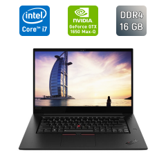Игровой ноутбук Б-класс Lenovo ThinkPad X1 Extreme Gen 2 / 15.6" (1920x1080) IPS / Intel Core i7-9750H (6 (12) ядер по 2.6 - 4.5 GHz) / 16 GB DDR4 / 512 GB SSD / nVidia GeForce GTX 1650 Max-Q, 4 GB GDDR5, 128-bit / WebCam / Fingerprint