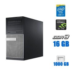 Ігровий ПК Dell Optiplex 9020 / Intel Core i7-4770 (4 (8) ядра по 3.4 - 3.9 GHz) / 16 GB DDR3 / 1000 GB HDD (2x 500 GB) / nVidia GeForce GT 710, 2 GB GDDR3, 64-bit