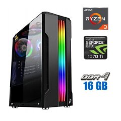 Игровой ПК Tower / AMD Ryzen 3 4100 (4 (8) ядра по 3.8 - 4.0 GHz) / 16 GB DDR4 / 480 GB SSD / nVidia GeForce GTX 1070 Ti, 8 GB GDDR5, 256-bit / 600W