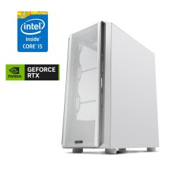 Игровой ПК Vinga Cloud White Tower / Intel Core i5-7500 (4 ядра по 3.4 - 3.8 GHz) / 16 GB DDR4 / 240 GB SSD / nVidia GeForce RTX 2080, 8 GB GDDR6, 256-bit / 650W