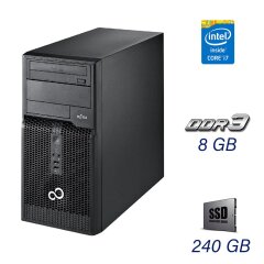 Компьютер Fujitsu Esprimo P400 Tower / Intel Core i7-2600 (4 (8) ядра по 3.4 - 3.8 GHz) / 8 GB DDR3 / 240 GB SSD