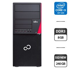 Компьютер Fujitsu Esprimo P720 E90 Tower / Intel Core i5-4570 (4 ядра по 3.2 - 3.6 GHz) / 8 GB DDR3 / 240 GB SSD / Intel HD Graphics 4600 / 280W