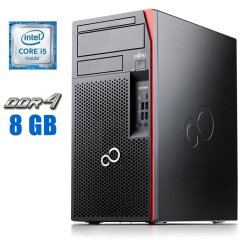 Компьютер Fujitsu Esprimo P757 E90+ Tower / Intel Core i5-7400 (4 ядра по 3.0 - 3.5 GHz) / 8 GB DDR4 / 240 GB SSD / Intel HD Graphics 630