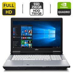 Мобильная рабочая станция Б-класс Fujitsu Celsius H910 / 17.3" (1920x1080) TN / Intel Core i7-2860QM (4 (8) ядра по 2.5 - 3.6 GHz) / 8 GB DDR3 / 256 GB SSD + 750 GB HDD / nVidia Quadro 3000M, 2 GB GDDR5, 256-bit / WebCam / VGA
