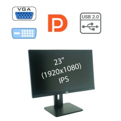 Монитор AOC I2375PQU / 23" (1920x1080) IPS / 1x VGA, 1x DVI, 1x DP, 1x HDMI, 1x USB