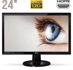 Монитор Б-класс  BenQ GL2450HM / 24" (1920x1080) TN / DVI, VGA, HDMI, Audio / VESA 100x100 / Встроенные колонки 2x 2W