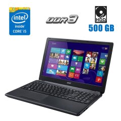 Ноутбук Acer Aspire E1-572G / 15.6" (1920x1080) TN / Intel Core i5-4200U (2 (4) ядра по 1.6 - 2.6 GHz) / 4 GB DDR3 / 500 GB HDD / Intel HD Graphics 4400 / WebCam / Windows 10 / АКБ не держит