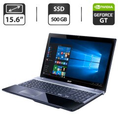 Ноутбук Acer Aspire V3-571G / 15.6" (1366x768) TN / Intel Core i7-3630QM (4 (8) ядра по 2.4 - 3.4 GHz) / 8 GB DDR3 / 500 GB SSD / nVidia GeForce GT 640M, 2 GB GDDR3, 128-bit / WebCam / DVD-ROM + Беспроводная мышка