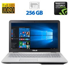 Ноутбук Б-класс Asus N551JW / 15.6" (1920x1080) IPS / Intel Core i5-4200H (2 (4) ядра по 2.8 - 3.4 GHz) / 8 GB DDR3 / 256 GB SSD / nVidia GeForce GTX 960M, 2 GB GDDR5, 128-bit / WebCam / DVD-ROM / HDMI
