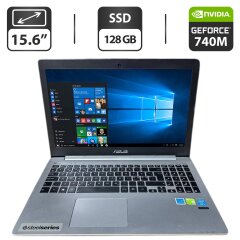 Ноутбук Б-клас Asus R553L / 15.6" (1366x768) TN / Intel Core i5-4200U (2 (4) ядра по 1.6 - 2.6 GHz) / 12 GB DDR3 / 128 GB SSD / nVidia GeForce GT 740M, 2 GB GDDR3, 64-bit / WebCam / DVD-ROM