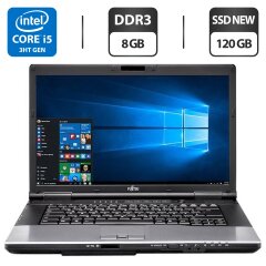 Ноутбук Б-класс Fujitsu Lifebook E752 / 15.6" (1366x768) TN / Intel Core i5-3230M (2 (4) ядра по 2.6 - 3.2 GHz) / 8 GB DDR3 / 120 GB SSD NEW / Intel HD Graphics 3000 / DVD-ROM + Беспроводная мышка и WebCam в подарок