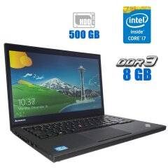 Ноутбук Б-клас Lenovo ThinkPad T440 / 14" (1600x900) TN / Intel Core i7-4600U (2 (4) ядра по 2.1 - 3.3 GHz) / 8 GB DDR3 / 500 GB HDD / Intel HD Graphics 4400 / WebCam