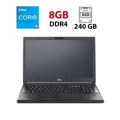 Ноутбук Fujitsu LifeBook E556 / 15.6" (1920x1080) IPS / Intel Core i5-6200U (2 (4) ядра по 2.3 - 2.8 GHz) / 8 GB DDR4 / 240 GB SSD / Intel HD Graphics 520 / WebCam